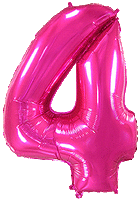 FLEXMETAL - Rakam Balon 4 Rakamı Fuşya - 70CM