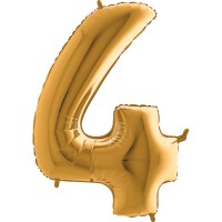 GRABO - Rakam Balon 4 Rakamı Gold - 100 cm