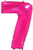 FLEXMETAL - Rakam Balon 7 Rakamı Fuşya - 70CM