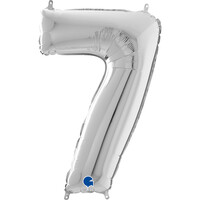 GRABO - Rakam Balon 7 Rakamı Gümüş - 70 cm