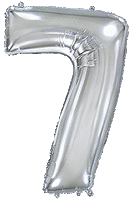 FLEXMETAL - Rakam Balon 7 Rakamı Gümüş - 70CM