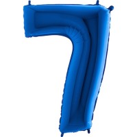 Parti Yıldızı - Rakam Balon 7 Rakamı Mavi - 100 cm