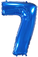 FLEXMETAL - Rakam Balon 7 Rakamı Mavi - 70CM