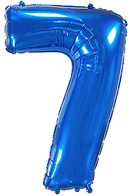 Rakam Balon 7 Rakamı Mavi - 70CM