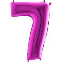 Parti Yıldızı - Rakam Balon 7 Rakamı Pembe - 100 cm