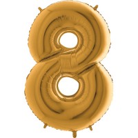 GRABO - Rakam Balon 8 Rakamı Gold - 100 cm