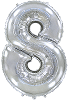 FLEXMETAL - Rakam Balon 8 Rakamı Gümüş - 70CM