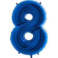 Parti Yıldızı - Rakam Balon 8 Rakamı Mavi - 100 cm