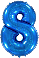 FLEXMETAL - Rakam Balon 8 Rakamı Mavi - 70CM