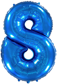 Rakam Balon 8 Rakamı Mavi - 70CM