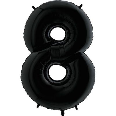 Rakam Balon 8 Rakamı Siyah - 100 cm