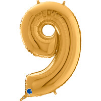 GRABO - Rakam Balon 9 Rakamı Gold - 70 cm