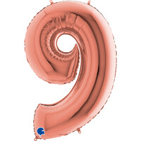 GRABO - Rakam Balon 9 Rakamı Rose Gold - 100 cm