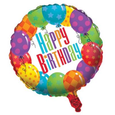 Renkli Balonlar Happy Birthday Folyo Balon 