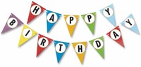 Parti Yıldızı - Renkli Happy Birthday Banner