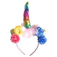 Parti Yıldızı - Renkli Unicorn Çiçekli Taç