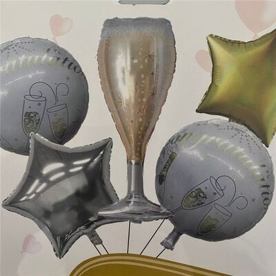 Şampanya Folyo Balon Seti 5li