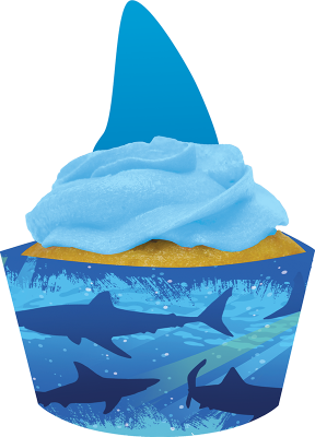 Sevimli Köpek Balığı Cup Cake Kılıfı
