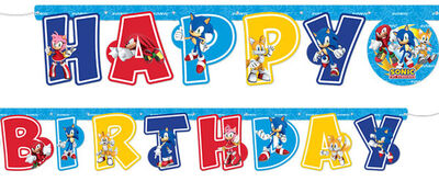Sonic Lisanslı Happy Birthday Harf Afiş