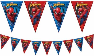 Team Up Spiderman Üçgen Bayrak Afiş 