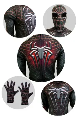 Spiderman Ultra Lüx Kostüm 3-4 Yaş - Siyah Renk