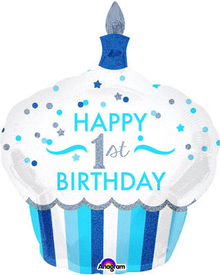 SShape 1st Birthday Boy Cupcake Balon 73x91cm