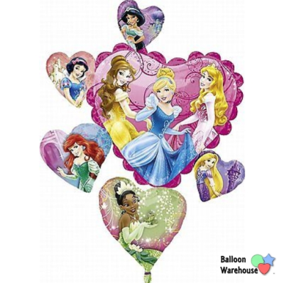 SShape Disney Prensesleri Kalp Demeti Folyo Balon 86x71cm