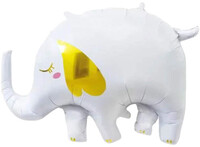 Parti Yıldızı - Sshape Fil Şekilli Folyo Balon 85cm Beyaz Renk