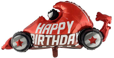 SShape Formula Yarış Arabası Happy Birthday Folyo Balon 108cm