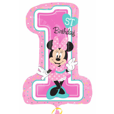 Sshape Minnie 1st Birthday Balon 48x71cm