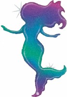 Parti Yıldızı - Sshape Pırıltılı Deniz Kızı Folyo Balon 132cm