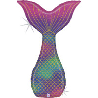 Parti Yıldızı - Sshape Pırıltılı Deniz Kızı Kuyruğu Folyo Balon 117cm