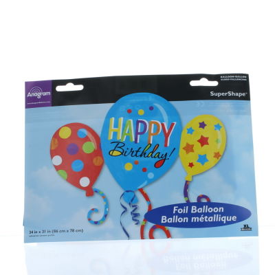 SShape Renkli Balonlar HB Folyo Balon 78x86 cm