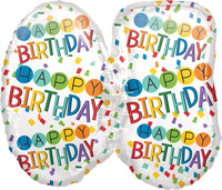 SShape Renkli Birthday 50 Rakamı Balon 63x58cm - Thumbnail