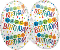 SShape Renkli Birthday 60 Rakamı Balon 63x55cm - Thumbnail
