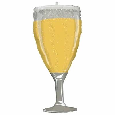 Sshape Şampanya Kadehi Gold Folyo Balon - 37