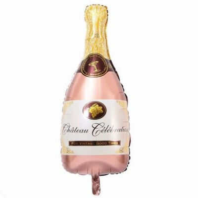 Sshape Şampanya Şişesi Rose Gold Folyo Balon