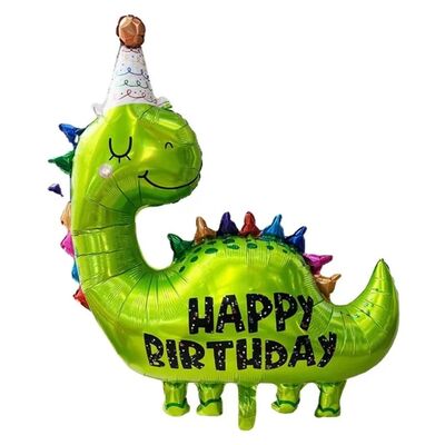 SShape Sevimli Happy Birthday Dinozor Folyo Balon 82cm