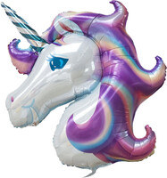 Parti Yıldızı - Sshape Mor Lila Unicorn Folyo Balon 46
