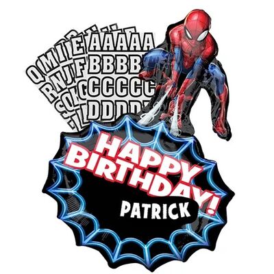 SShape Yazılabilir Spiderman Balon 58x86cm