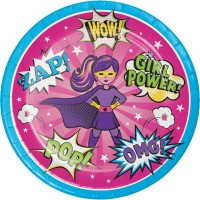 Parti Yıldızı - Superhero Girl 8 li Tabak