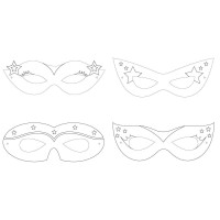 Parti Yıldızı - Superhero Girl Boyanabilir Maske 12 Adet