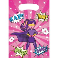 Parti Yıldızı - Superhero Girl Hediye Poşeti 8 Adet