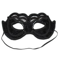 Parti Yıldızı - Tüllü Taşlı Dantelli Maske