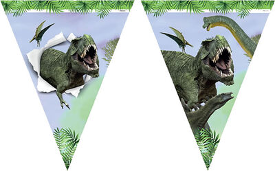 Vahşi Dinozor Dünyası Bayrak Set (3,20m)