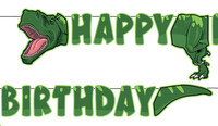 Parti Yıldızı - Vahşi Dinozor Dünyası Happy Bırthday Banner (2,50m
