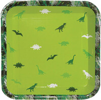 Parti Yıldızı - Vahşi Dinozor Dünyası Kare Tabak 18cm (8ad)