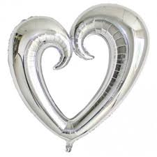 İçi Boş Büyük Kalp Folyo Balon Gümüş Renk