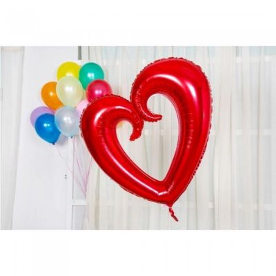 İçi Boş Büyük Kalp Folyo Balon Kırmızı Renk