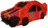 Yarış Arabası Kırmızı Şekilli Pinyata - Thumbnail